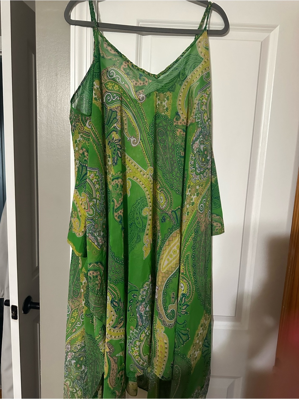 Vibrant Green Paisley bathing suit cover up